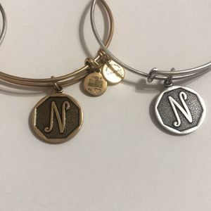 Alex and Ani Initial “N” Initial Bracelet, NWT, Gold & Silver Available